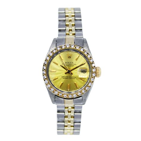 rolex datejust 6917 two tone diamond bezel womens watch|Rolex Lady.